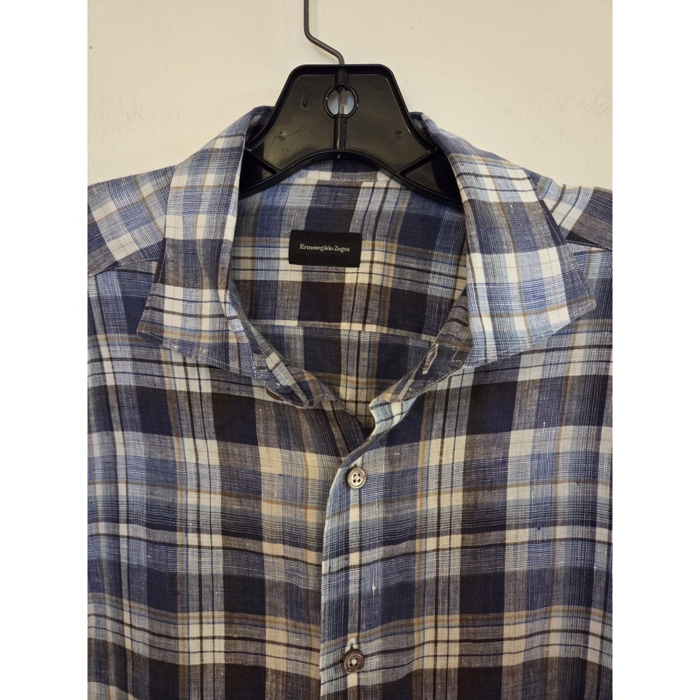 Ermenegildo Zegna men's linen button down-size large